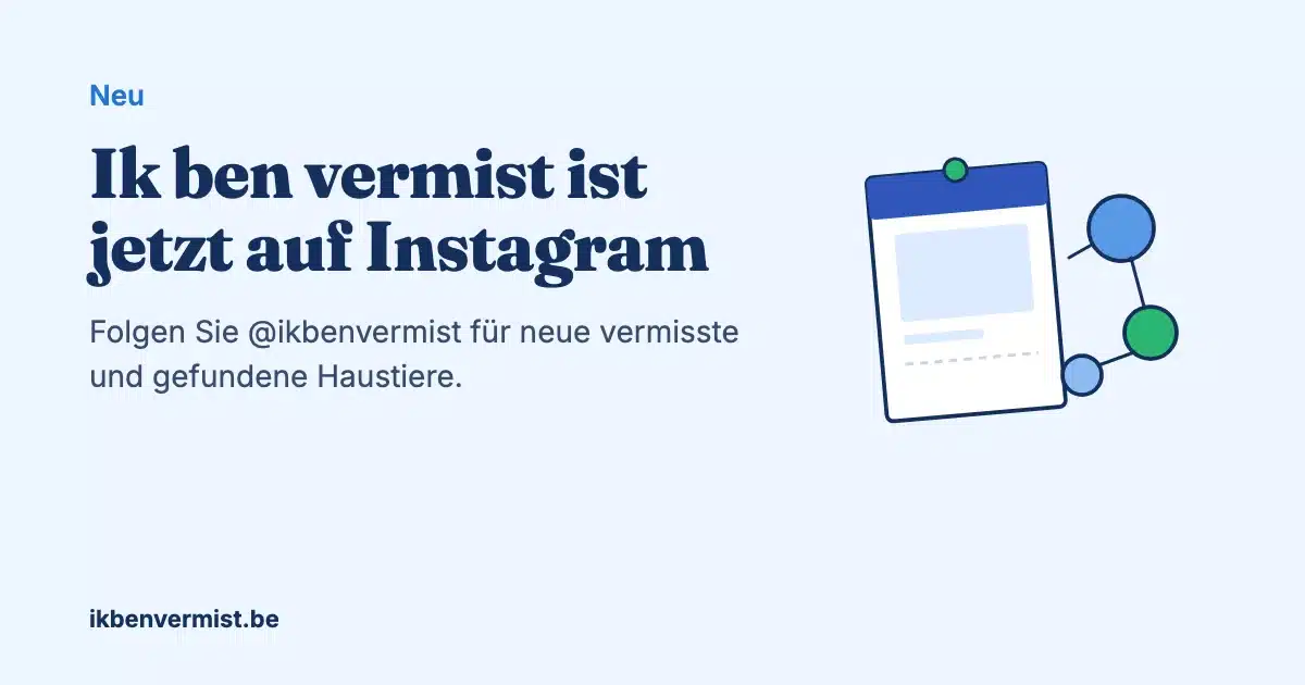 Ik ben vermist ist jetzt auf Instagram: Folgen Sie @ikbenvermist für neue vermisste und gefundene Haustiere