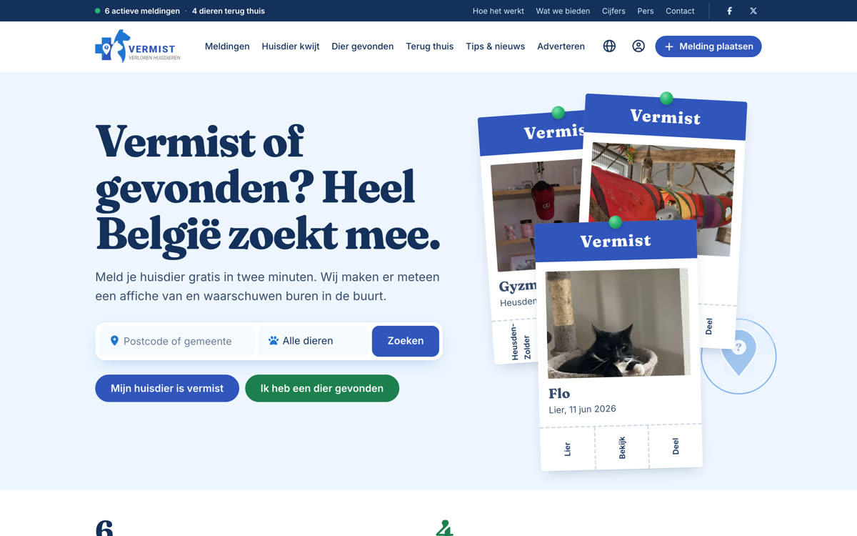 Homepage, desktop